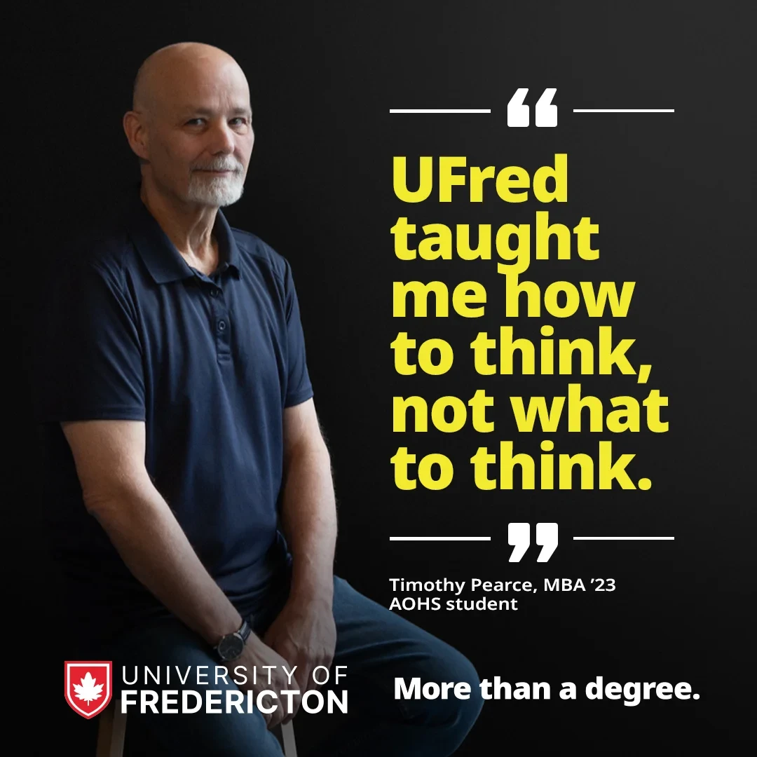 UFred testimonial social ad quoting Timothy Pearce: “UFred taught me how to think, not what to think.”